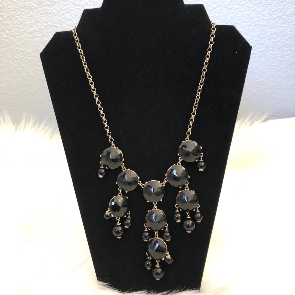 J. Crew Black Statement Necklace